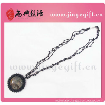 Shangdian Hand Crafted Gemstone Pendant Crochet Jewelry